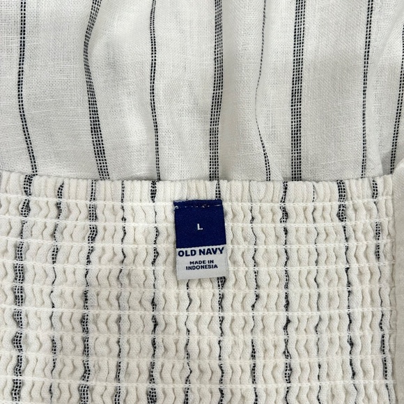 Old Navy Square-Neck Linen-Blend Mini Dress - Neutral Stripe - Large - Breezy! - Picture 6 of 8